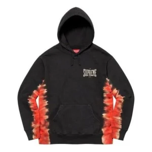 Supreme Bleached Hooded Sweatshirt 'Black Orange' SUP-FW21-304