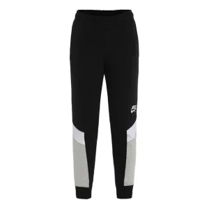 (WMNS) Nike Nsw heritage jgger Flc Colorblock Casual Sports Splicing Bundle Feet Knit Long Pants/Trousers Black CZ8609-010
