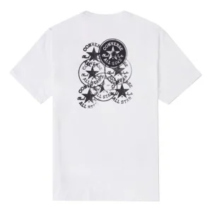 Men's Converse Chuck Printing Knit Sports Round Neck Short Sleeve White 10022042-A02