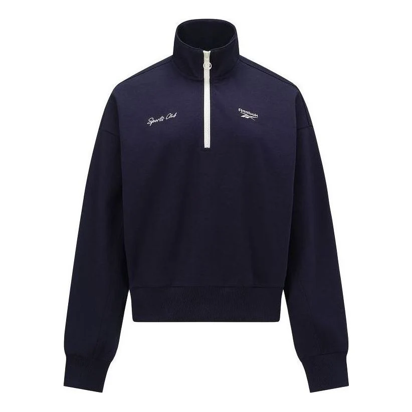 (WMNS) Reebok Sports Club Quarter-Zip Sweatshirt 'Dark Blue' 24SRC304WGN2