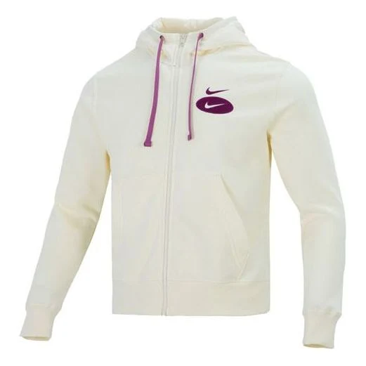 Nike Sportswear Swoosh League Logo Hoodie 'White Purple' DM5341-113