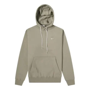 Men's Nike Small Logo Loose Long Sleeves Pullover Hooded Sports Gray White CV0552-320