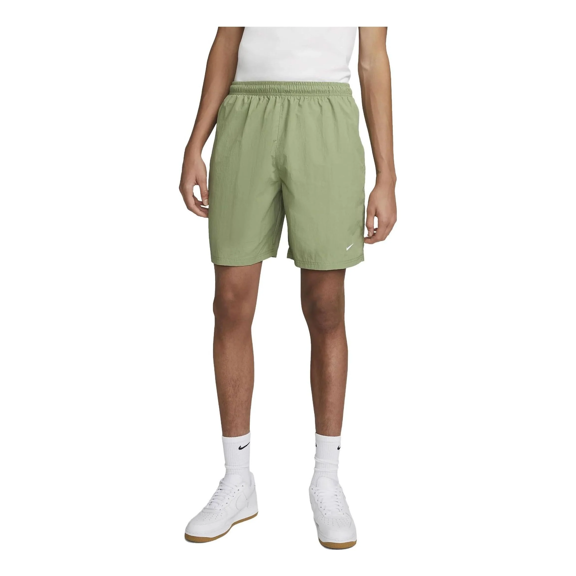 Nike Solo Swoosh Woven Shorts 'Oil Green White' DX0749-386