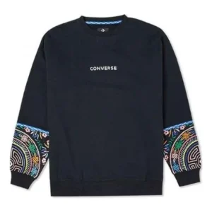 Converse Tapesty Crewneck Sweatshirt Asia Sizing 'Black' 10025058-A03