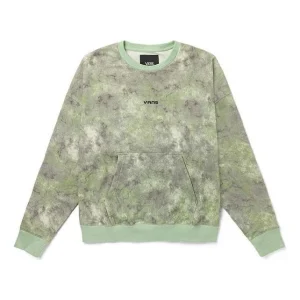Vans Tie Dye Loose Round Neck Pullover Couple Style Green VN0A5H8UYAN