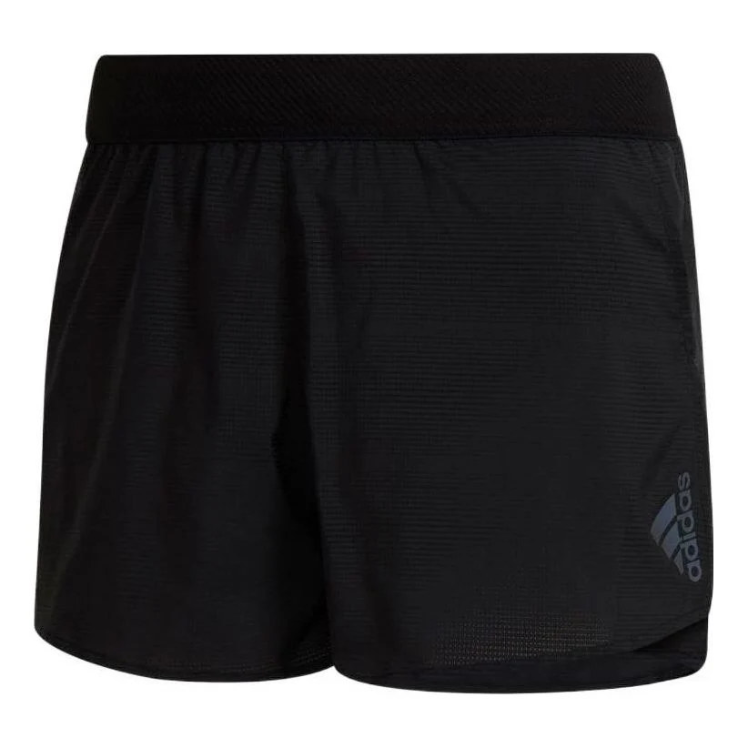 Men's adidas Solid Color logo Printing Casual Shorts Black HA3690