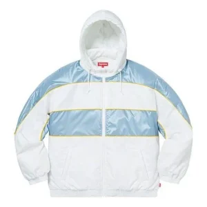 Supreme Sports Piping Puffy Jacket 'White Blue' SUP-FW19-509