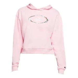(WMNS) Nike Sportswear Crop Fleece Hoodie 'Pink' CV1871-654