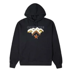 Men's Converse Mountains Pattern Printing Fleece Lined Black 10023523-A02