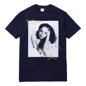 Supreme SS17 Sade Tee Navy Character Printing Short Sleeve Unisex Navy Blue SUP-SS17-07