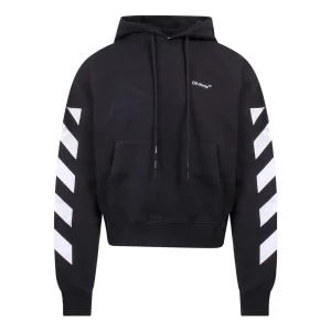Off-White SS22 sleeve White Stripe Pullover Ordinary Version Black OMBB037C99FLE0011001