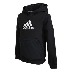 (GS) adidas Badge of Sport Fleece Hoodie Asia Sizing 'Black White' GJ6675