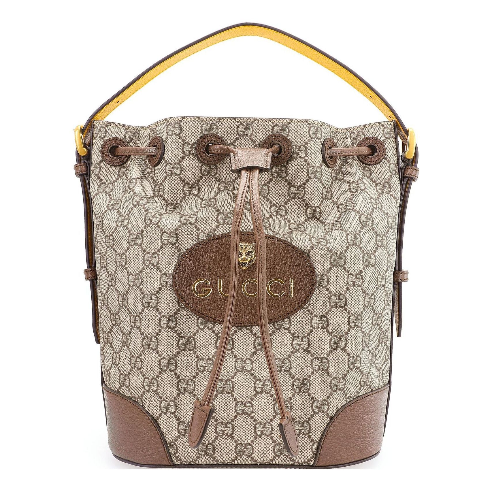 (WMNS) Gucci Neo Vintage Tiger Head Logo Drawstring handbag Large Capacity schoolbag Backpack Unisex / Brown 473875-K9RHT-8856