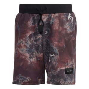 Men's adidas x Parley Crossover Loose Paint Splash Effect Printing Sports Shorts Khaki Brown HK4513