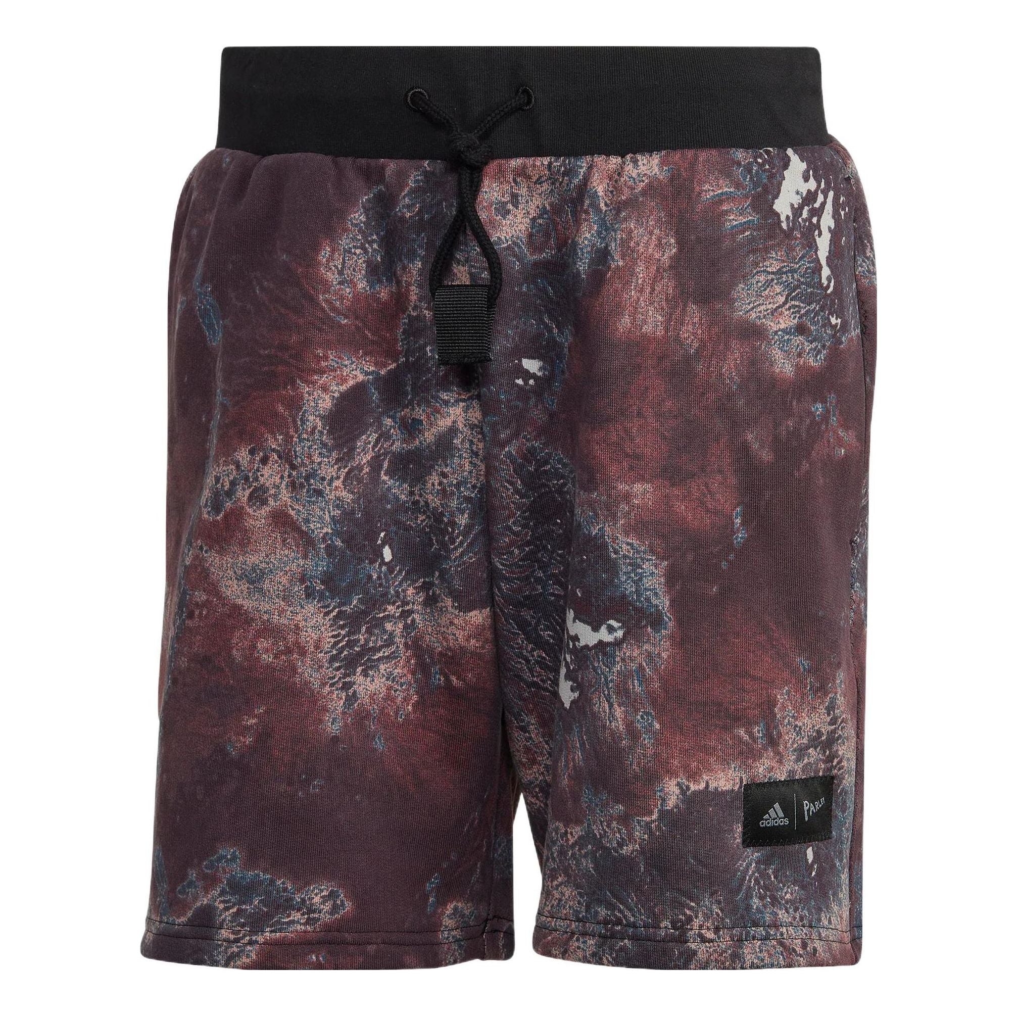 Men's adidas x Parley Crossover Loose Paint Splash Effect Printing Sports Shorts Khaki Brown HK4513