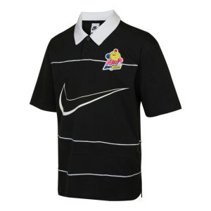Nike Sportswear Contrasting Colors Athleisure Casual Sports Short Sleeve Polo Shirt Black DM7918-010