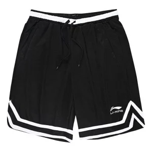 Li-Ning DNA Logo Basketball Shorts 'Black White' AAPR395-1