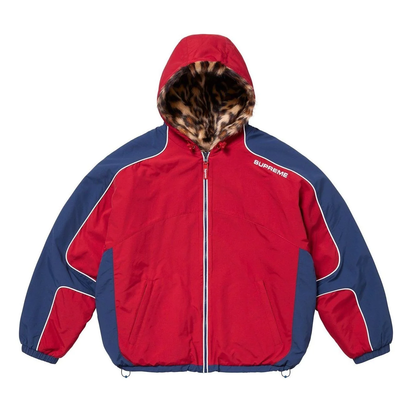 Supreme Faux Fur Reversible Hooded Track Jacket 'Red' SS25J67-RED
