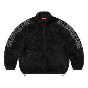 Supreme Shoulder Logo Fleece Jacket 'Black' SS25J28-BLACK