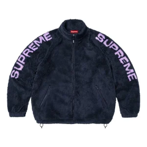 Supreme Shoulder Logo Fleece Jacket 'Navy' SS25J28-NAVY