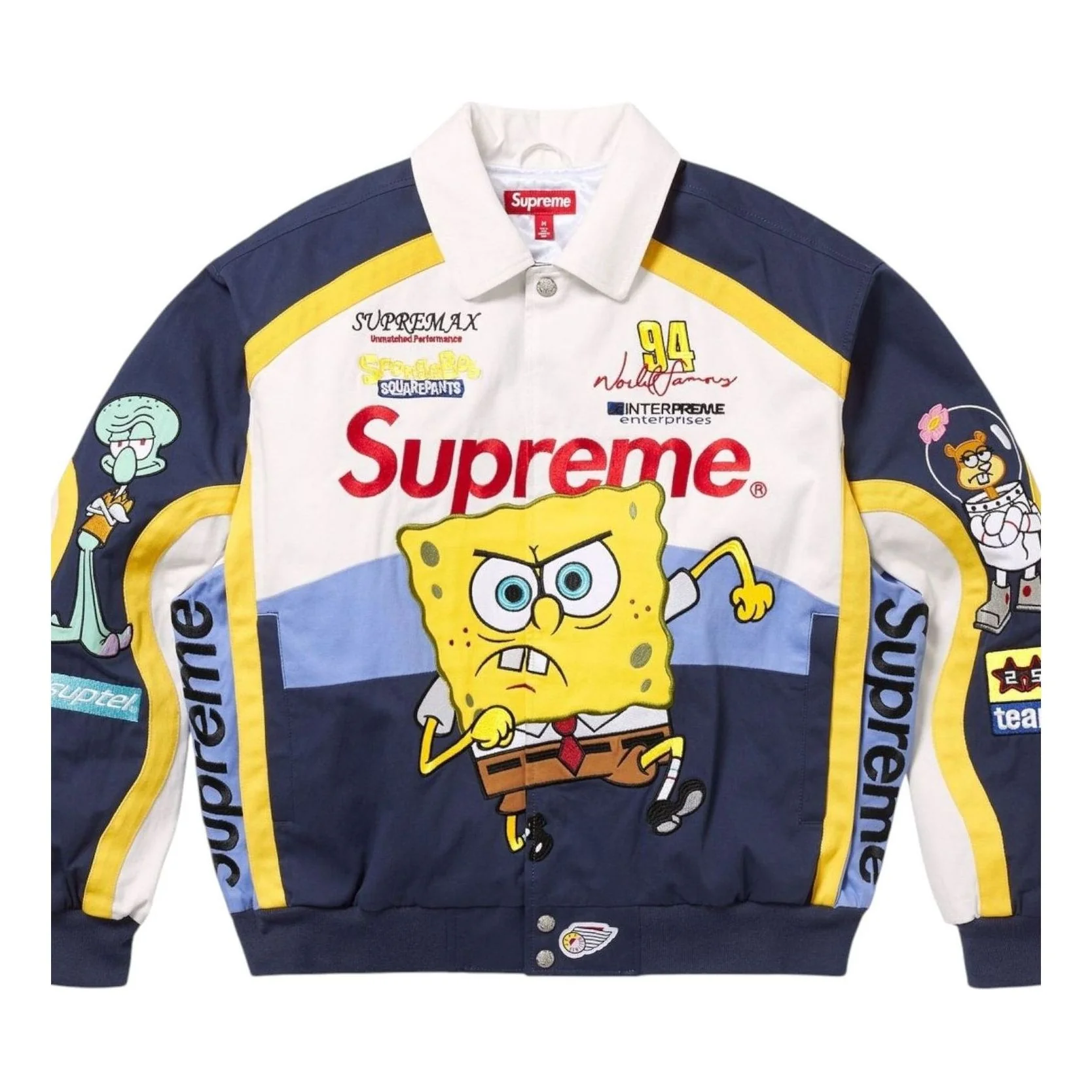 Supreme x Spongebob Squarepants x Jeff Hamilton Racing Jacket 'White' SS25J81-WHITE