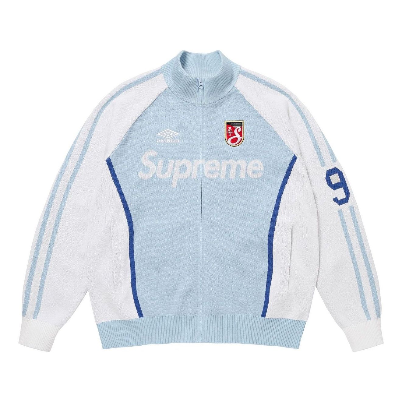 Supreme x Umbro Zip Up Sweater 'Light Blue' SS25SK12-LIGHT-BLUE