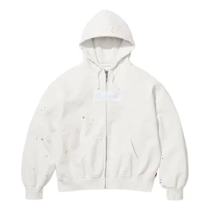 Supreme x MM6 Maison Margiela Box Logo Zip Up Hooded Sweatshirt 'White' SUP-SS26-100-WHT