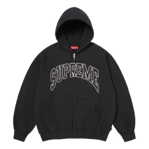 Supreme SS26 Cracked Raglan Zip Up Hooded Sweatshirt 'Black' SUP-SS26-192-BLK