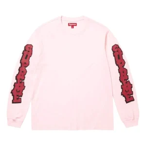 Supreme SS26 Cracked Sleeve L/S T-Shirt 'Washed Pink' SUP-SS26-042-PNK