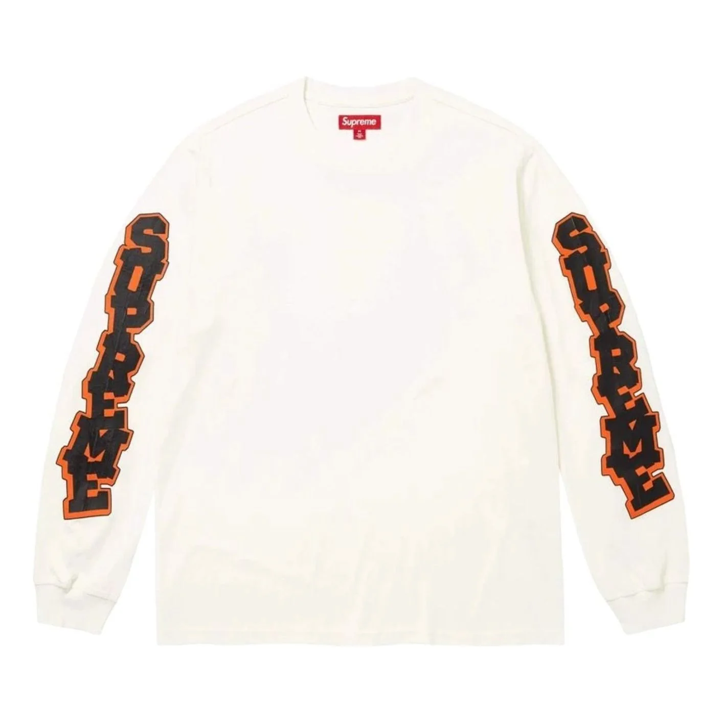 Supreme SS26 Cracked Sleeve L/S T-Shirt 'Washed White' SUP-SS26-042-WHT