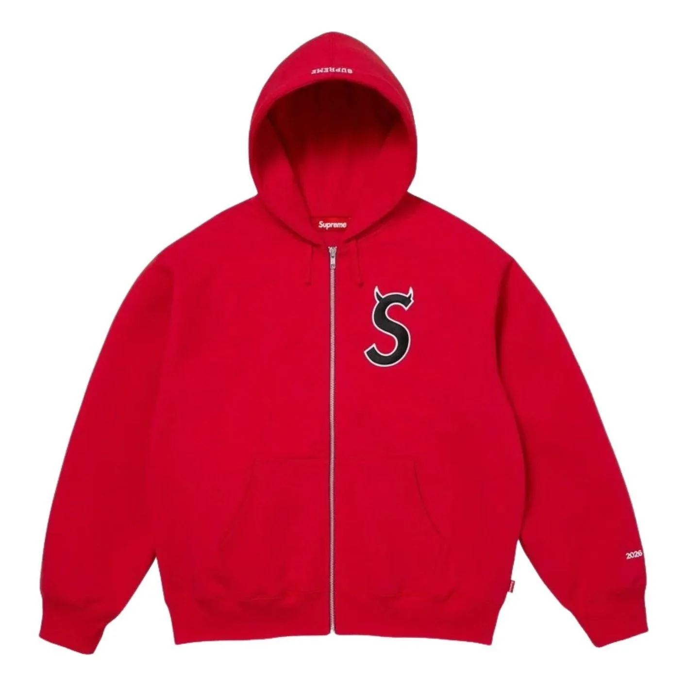 Supreme SS26 Devil S Logo Zip Up Hooded Sweatshirt 'Red' SUP-SS26-134-RED