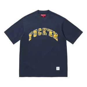 Supreme SS26 Fuck Em Plaid S/S T-Shirt 'Navy' SUP-SS26-194-NVY