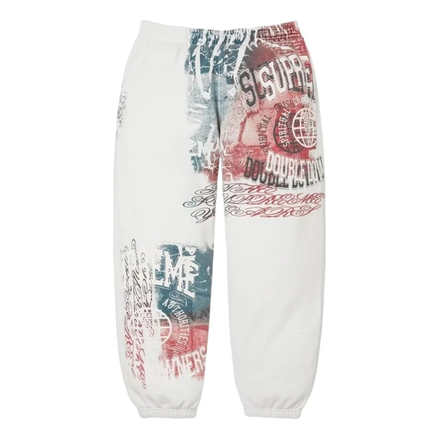 Supreme SS26 Overprint Sweatpant 'White' SUP-SS26-368-WHT