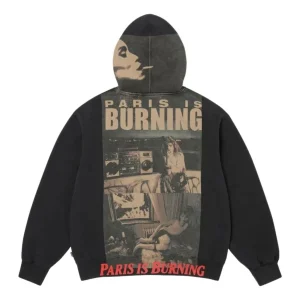 Supreme SS26 Paris Is Burning Zip Up Hooded Sweatshirt 'Black' SUP-SS26-345-BLK