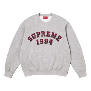 Supreme SS26 Plaid Arc Crewneck 'Grey' SUP-SS26-133-GRY