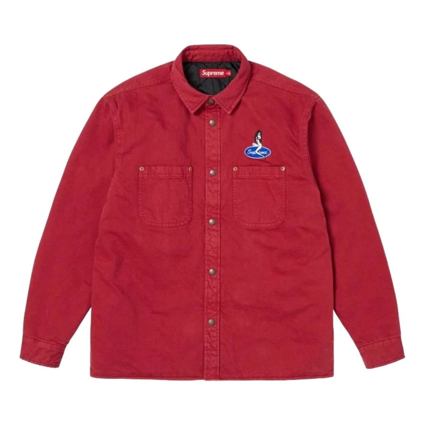 Supreme SS26 Quilted Lined Denim Snap Shirt 'Red' SUP-SS26-057-RED