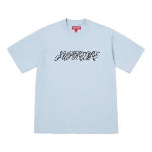 Supreme SS26 Raised Script S/S T-Shirt 'Light Blue' SUP-SS26-180-BLU