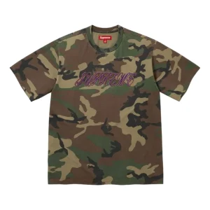Supreme SS26 Raised Script S/S T-Shirt 'Woodland Camo' SUP-SS26-180-CMO