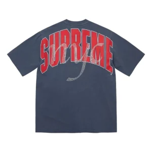 Supreme SS26 Rhinestone Script S/S T-Shirt 'Navy' SUP-SS26-324-NVY