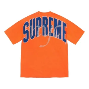 Supreme SS26 Rhinestone Script S/S T-Shirt 'Orange' SUP-SS26-324-ORG