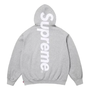 Supreme SS26 Satin Appliqué Hooded Sweatshirt 'Heather Grey' SUP-SS26-191-GRY