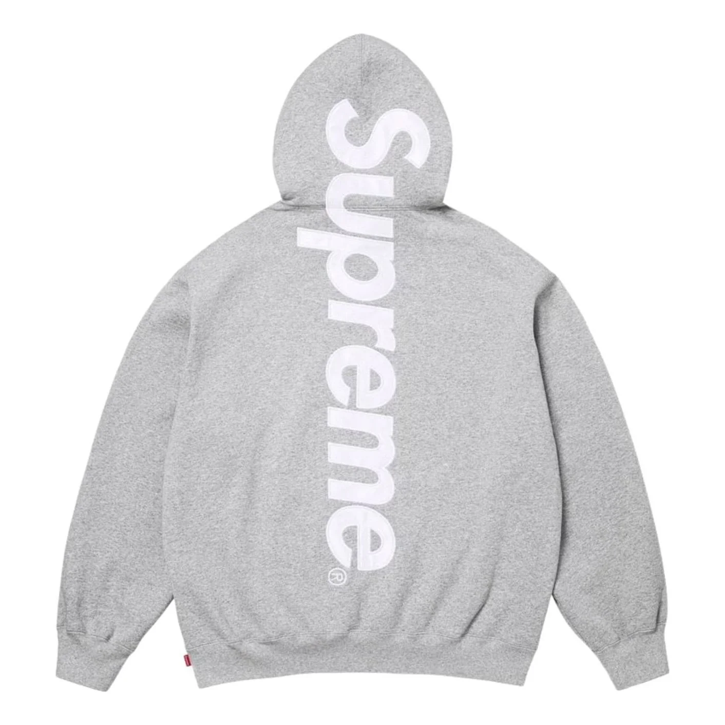 Supreme SS26 Satin Appliqué Hooded Sweatshirt 'Heather Grey' SUP-SS26-191-GRY