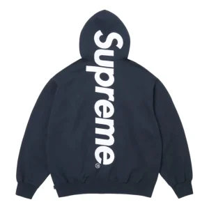 Supreme SS26 Satin Appliqué Hooded Sweatshirt 'Navy' SUP-SS26-191-NVY
