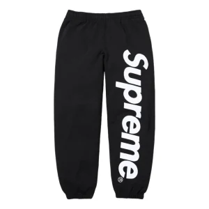 Supreme SS26 Satin Appliqué Sweatpants 'Black' SUP-SS26-193-BLK
