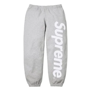 Supreme SS26 Satin Appliqué Sweatpants 'Heather Grey' SUP-SS26-193-GRY