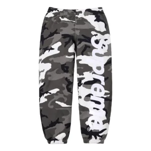 Supreme SS26 Satin Appliqué Sweatpants 'Snow Camo' SUP-SS26-193-SAM