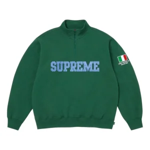 Supreme SS26 Shop Flag Half Zip Pullover 'Dark Green-Milan' SUP-SS26-006-DRKGRN