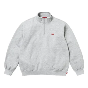 Supreme SS26 Small Box Half Zip Pullover 'Heather Grey' SUP-SS26-200-GRY