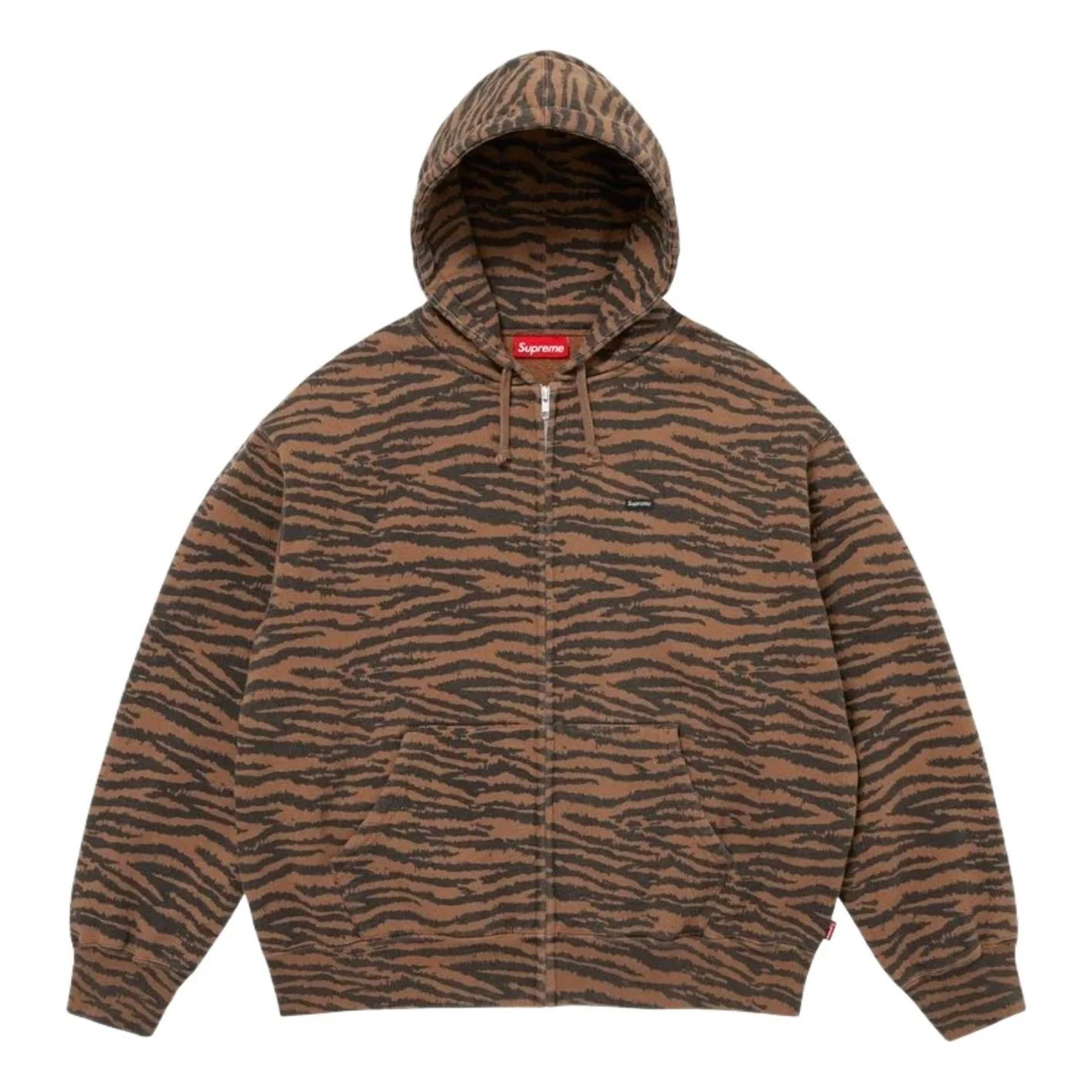 Supreme SS26 Small Box Zip Up Hooded Sweatshirt 'Tiger' SUP-SS26-122-TGR