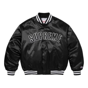 Supreme x Champion SS26 Satin Varsity Jacket 'Black' SUP-SS26-170-BLK